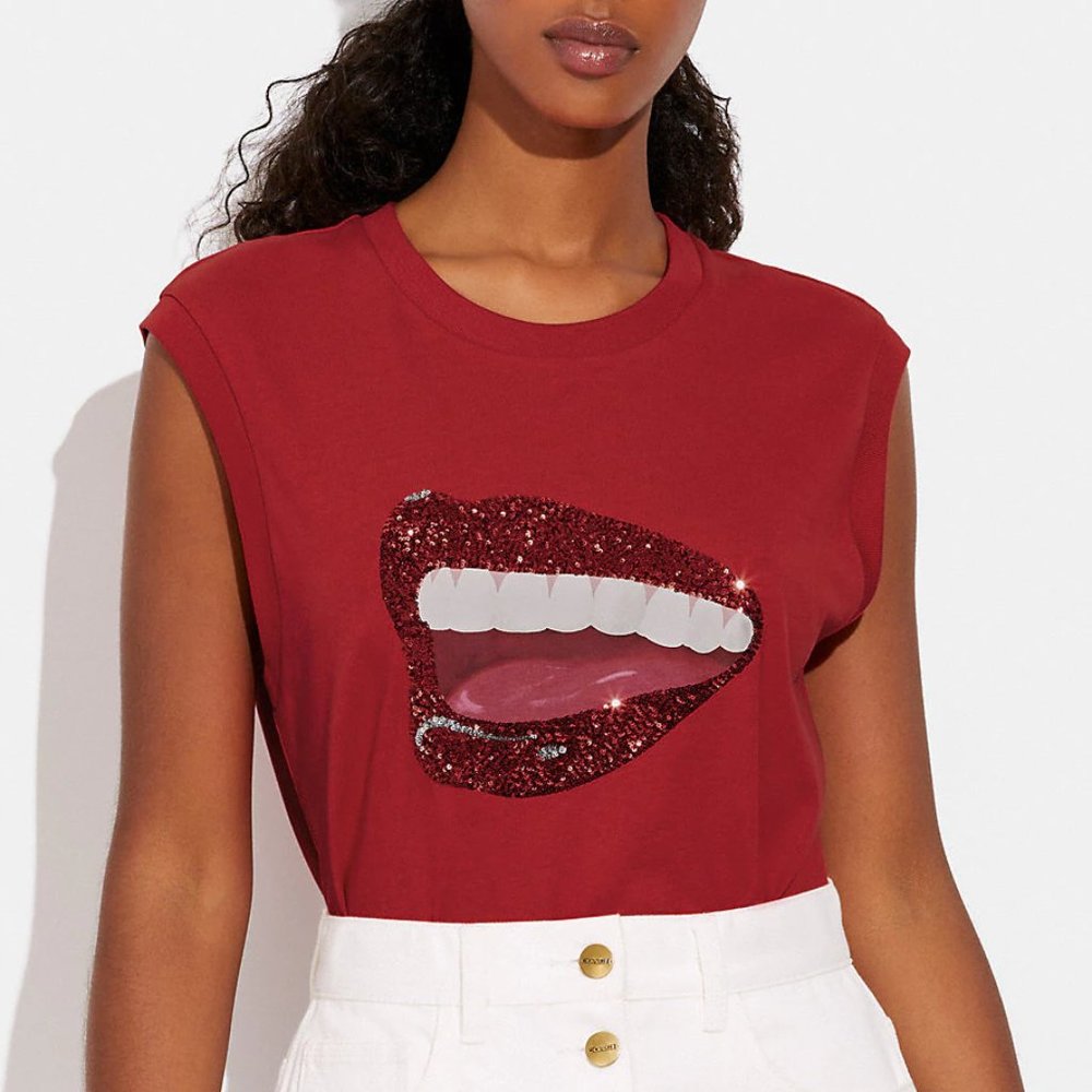 🥰💋Coach X Tom Wesselmann Sleeveless T Shirt In Organic Cotton XS S M L XL